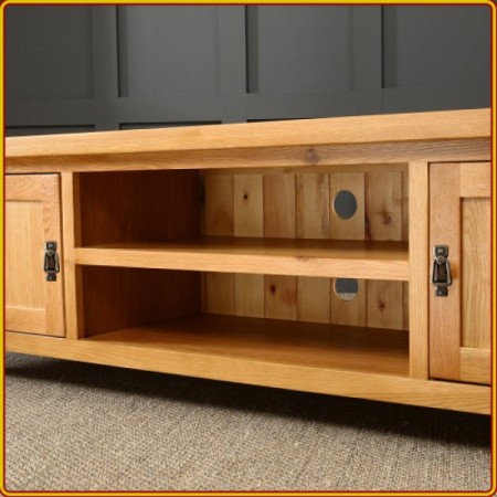 Rustic Oak : TV 120cm - Kệ Ti Vi , CD + 2 Cánh Gỗ